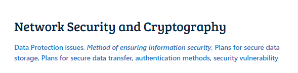 Network security and cryptography